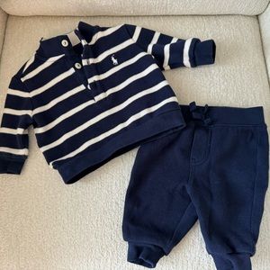 Ralph Lauren baby size 3M pullover sweater and sweatpant set.